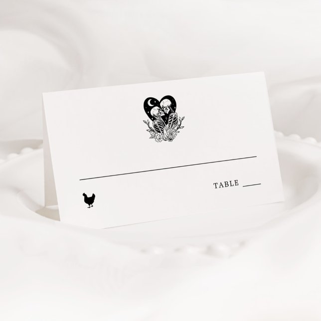 Lovers Until Death Skeletons & Roses Place Card (Creator Uploaded)