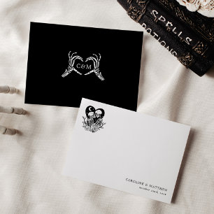 Lovers Until Death Skeletons & Roses Thank You Invitation
