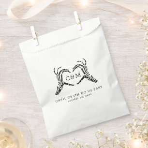 Lovers Until Death Skeletons & Roses Wedding Favour Bag