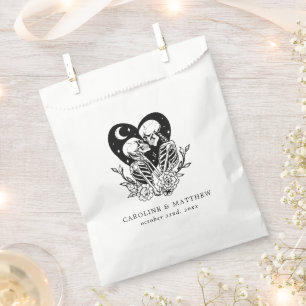 Lovers Until Death Skeletons & Roses Wedding Favour Bag