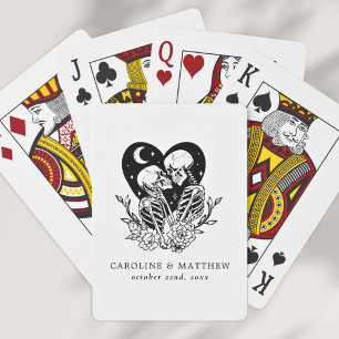 Lovers Until Death Skeletons & Roses Wedding Playing Cards