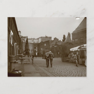 Lovers walking postcard