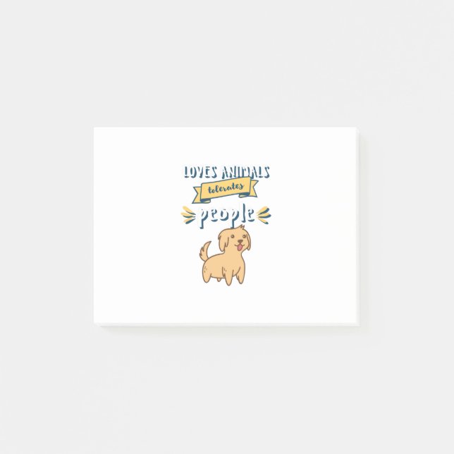 Loves Animals Tolerates People Post-it Notes (Front)