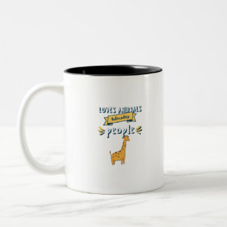 Loves Animals Tolerates People Two-Tone Coffee Mug
