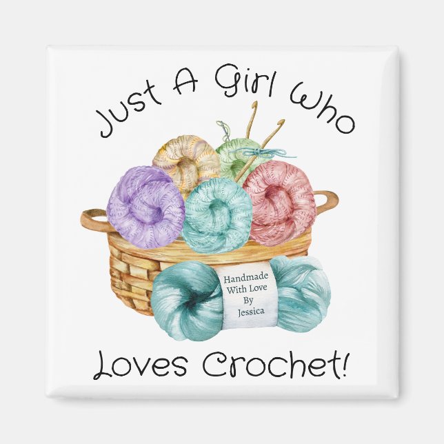 Loves Crochet Personalised Magnet (Front)