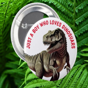 Loves Dinosaurs Boy 6 Cm Round Badge