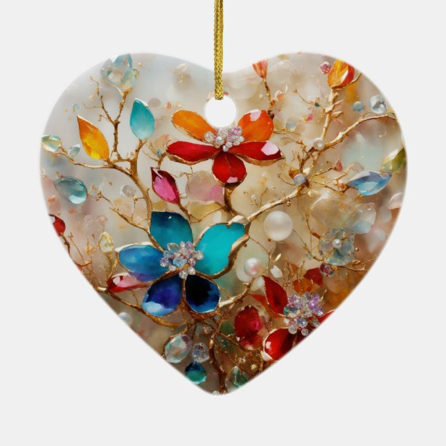 Love's Embrace: Enchanting Heart-Shaped Ornaments (Back)