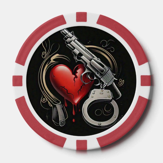 "Love's Fatal Flaw" Poker Chips (Front)