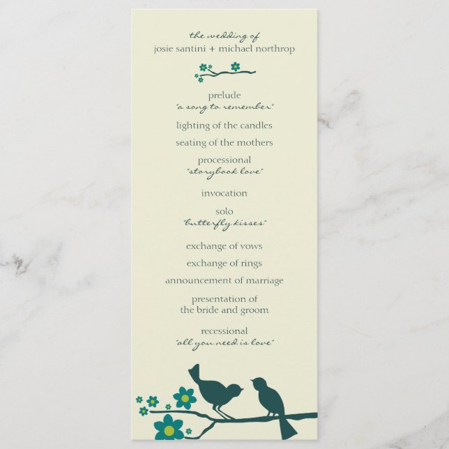 Love's Flight Programs {Peacock} (Front)