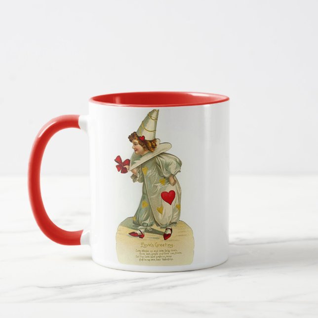 Love's Greetings - vintage valentine mug (Left)