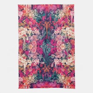 Loves me Maybe, melting floral pattern Tea Towel