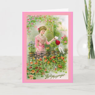 "Love's Messenger" Vintage Valentine Holiday Card