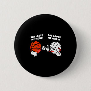 Loves more basketball volleyball player t shirt 6 cm round badge