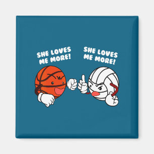 Loves more basketball volleyball player t shirt magnet