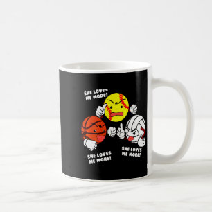 Loves more softball basketball volleyball t shirt coffee mug