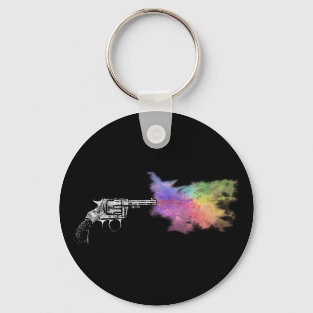 love's smokin' gun : rainbow : key ring (Front)