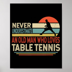 Loves Table Tennis Sport Player Grandpa Father's D Poster