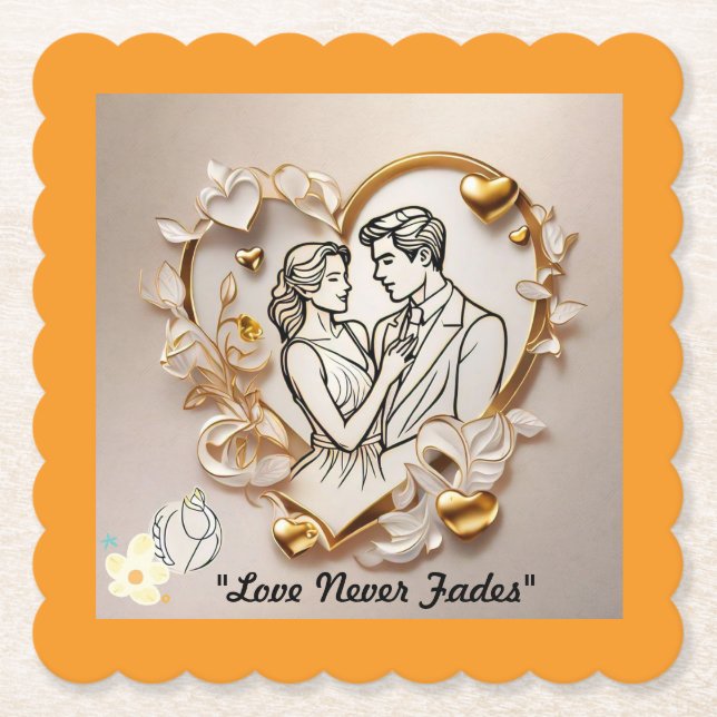 "Love's Tender Heart" Paper Coaster (Front)