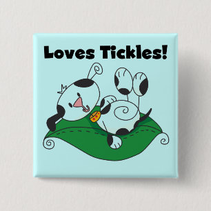 Loves Tickles T-shirts and Gifts 15 Cm Square Badge
