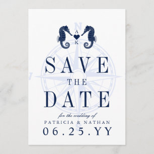 Love's Tide   Seahorse Theme Save the Date Invite