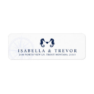 Love's Tide Seahorse Themed Return Address Return Address Label