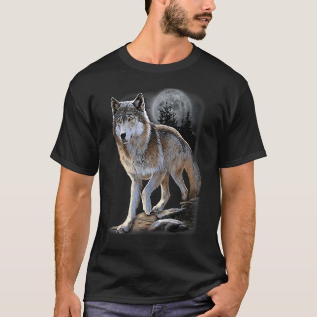 Loves Wolves wolf Face 11 T-Shirt (Front)