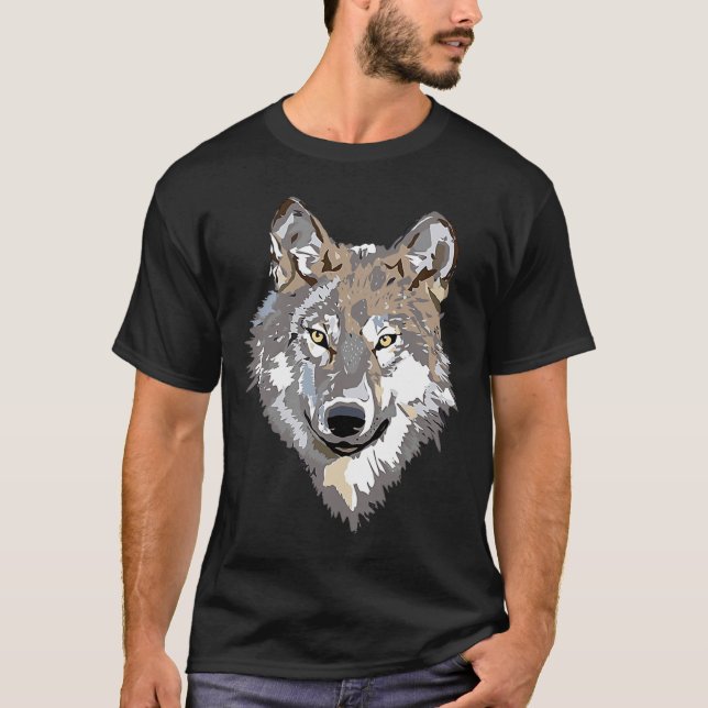 Loves Wolves wolf Face  1 T-Shirt (Front)