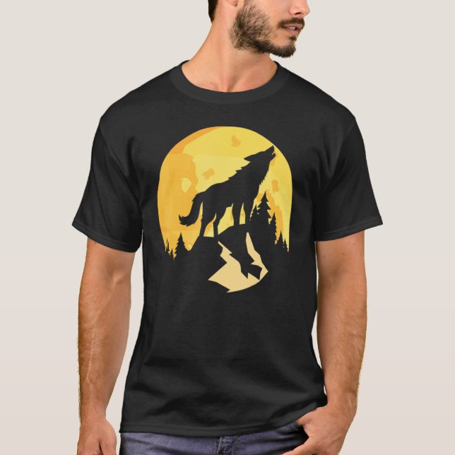 Loves Wolves wolf Face 5 T-Shirt (Front)