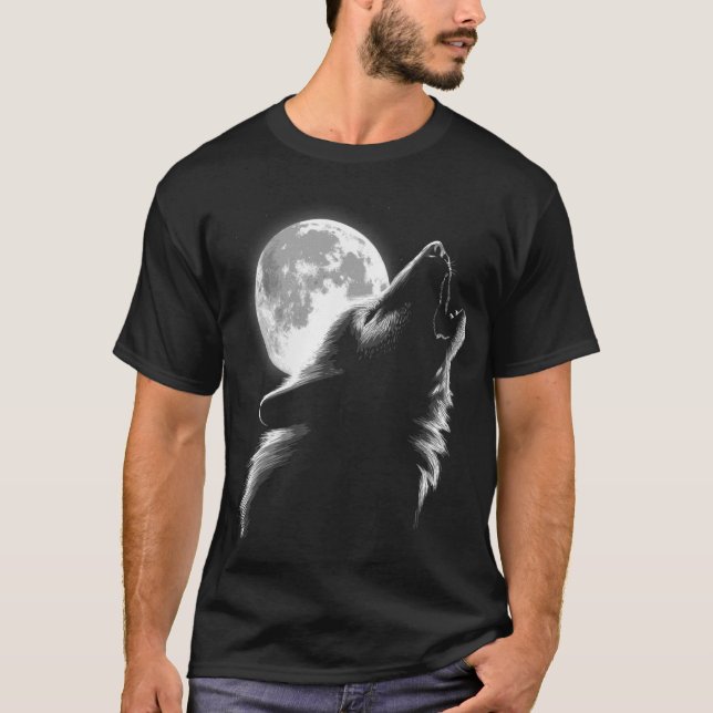 Loves Wolves wolf moon 3 T-Shirt (Front)