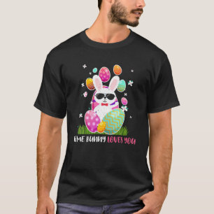 Loves You Kawaii Cute Bunny Egg Happy Easter Sunda T-Shirt