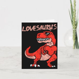 Lovesaurus Trex Dinosaur Heart Cute Valentines Day Card