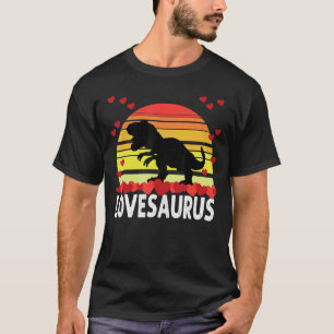 Lovesaurus Valentines Day Retro Rex Dinosaur Heart T-Shirt
