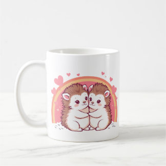 Lovestruck Hedgehogs – Adorable Hug Design Coffee Mug