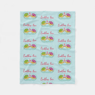Lovestruck Hedgehogs Fleece Blanket