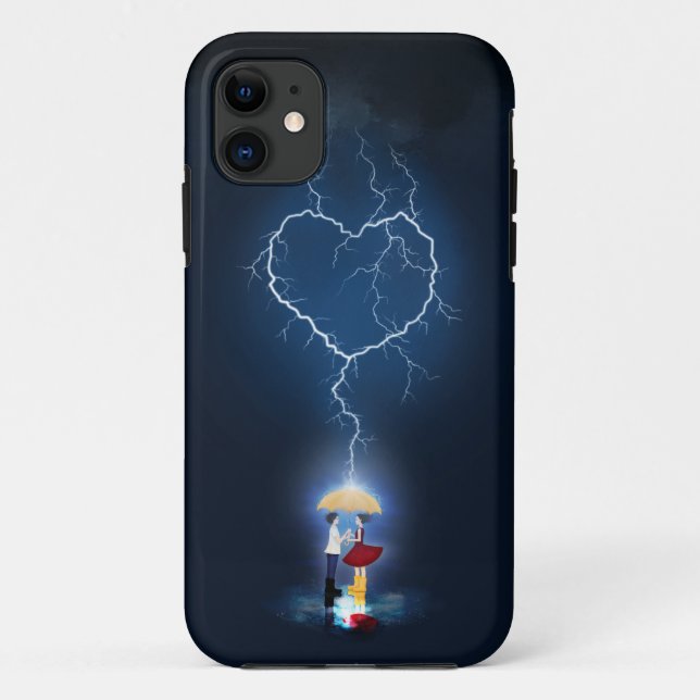 "Lovestruck" Romantic Moment Under an Umbrella Case-Mate iPhone Case (Back)