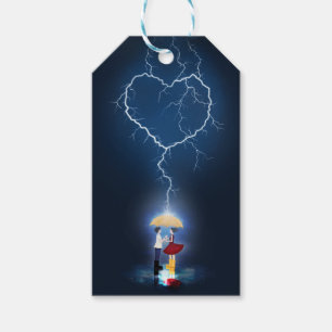 "Lovestruck" Romantic Moment Under an Umbrella Gift Tags