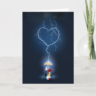Lovestruck - Romantic Moment Under an Umbrella Holiday Card