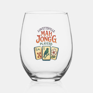Lovettsville Mah Jongg Players Stemless Wine Glass
