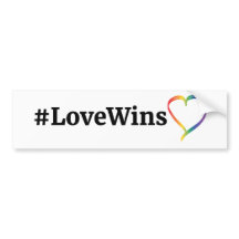 #LoveWins Rainbow Heart Bumper Sticker