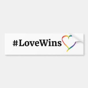 #LoveWins Rainbow Heart Bumper Sticker