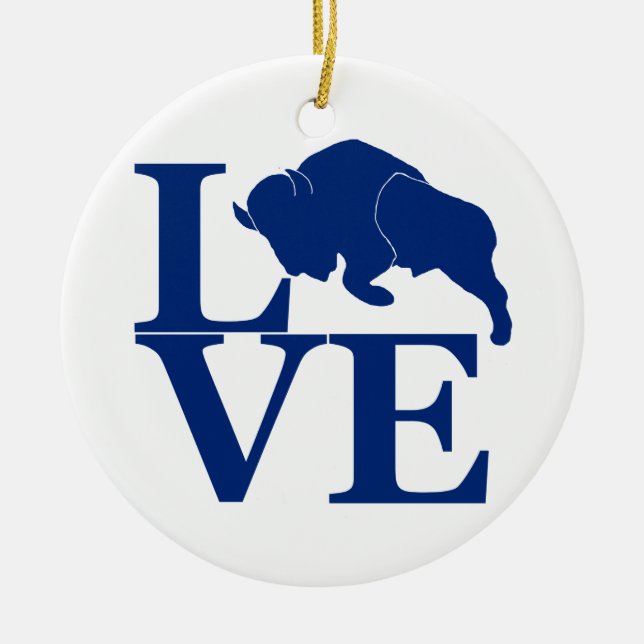 Lovin' Buffalo Ceramic Ornament (Front)