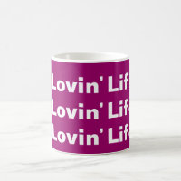 Lovin' Life pink & white mug