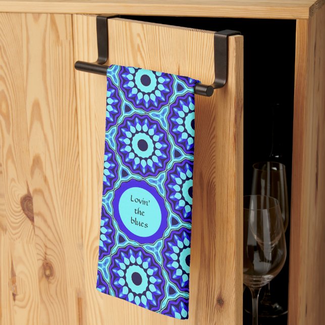Lovin' the Blues Kitchen Apron Tea Towel (Thirds Fold)