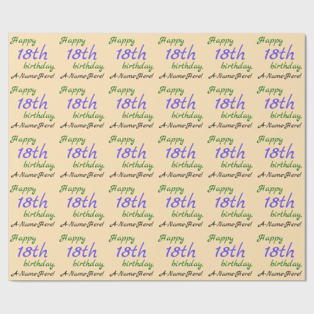 Loving 18th Birthday Wrapping Paper (Flat)