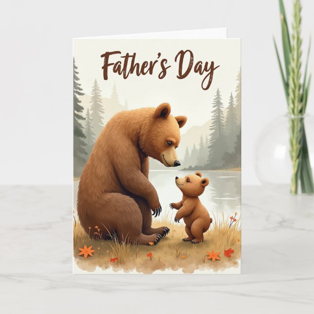 Loving Bear Fathers Day Scene Card (Front)