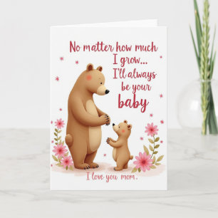 Loving Bear Mother Floral Day Card