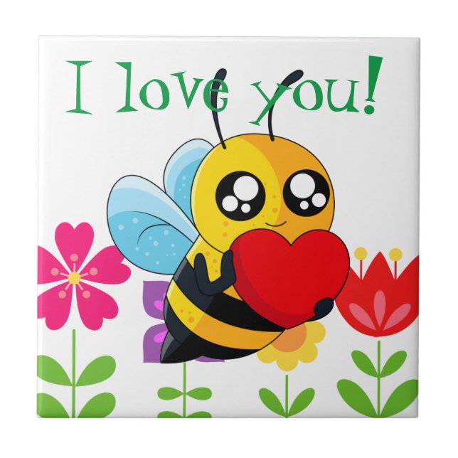 Loving Bee Ceramic Tile (Front)
