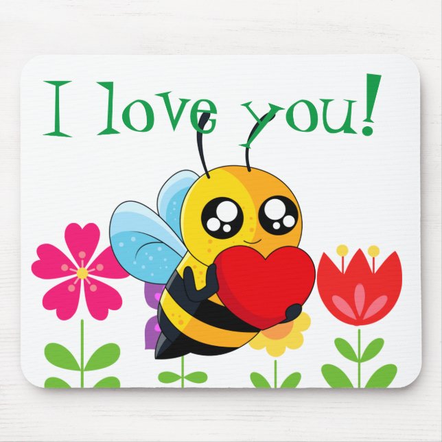 Loving Bee Mouse Pad (Front)