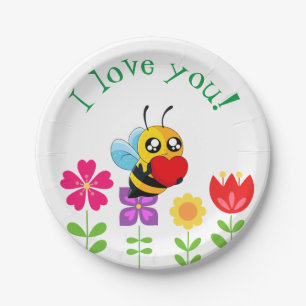 Loving Bee Paper Plate