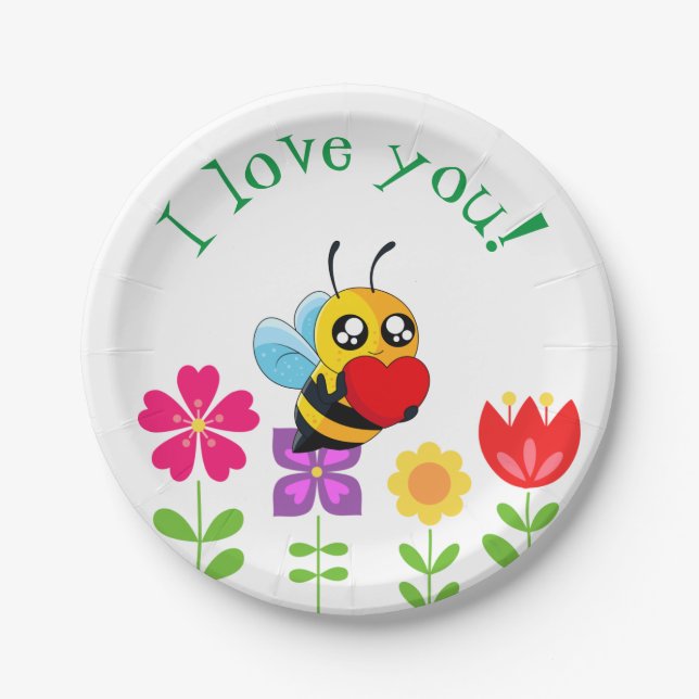 Loving Bee Paper Plate (Front)